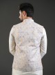 Readymade Multi Color Silk Embroidered Nehru Jacket